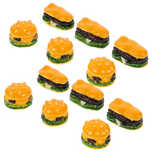 OFFIGAM 20 Stück Mini-Hamburger-spielzeugzubehör Miniaturburger Burger-Requisiten Mini-Food- Puppenhaus -Accessoire Mini-Hamburger-dekore Mini- -Requisiten Szenenschmuck Harz von OFFIGAM
