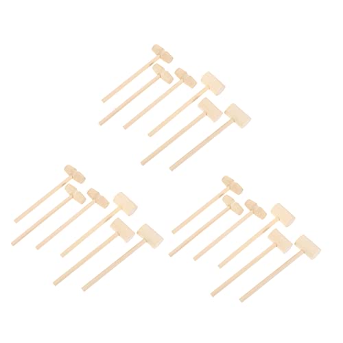 OFFIGAM 20 Stück Mini Holzhammer Teiliges für Knacken von Muscheln für Montessori Aktivitäten Sicher und Praktisch von OFFIGAM