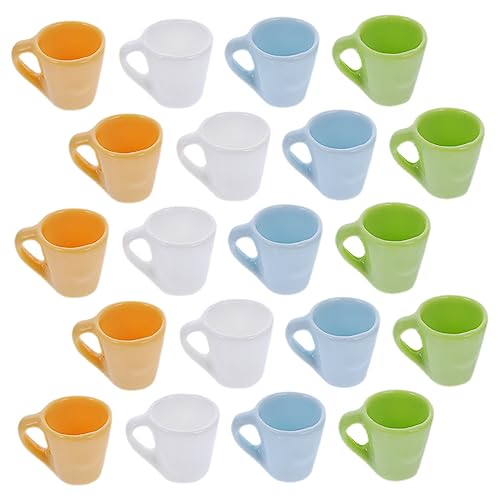 OFFIGAM 20 Stück Mini Tasse Miniatur Tasse Winzige Tassen Puppenhaus Tasse Miniatur Mini Puppenhaus Zubehör Mini Becher Mini Kaffeetassen Mini Becher Foto Requisiten Teetassen von OFFIGAM