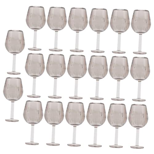 OFFIGAM 20 Stück Mini Weinglas Miniatur Alkohol Requisiten Schwimmende Weingläser Cocktail Hausbrillen Mikrogläser Mini Hausgläser Puppenhaus Zubehör Puppengläser Aus von OFFIGAM