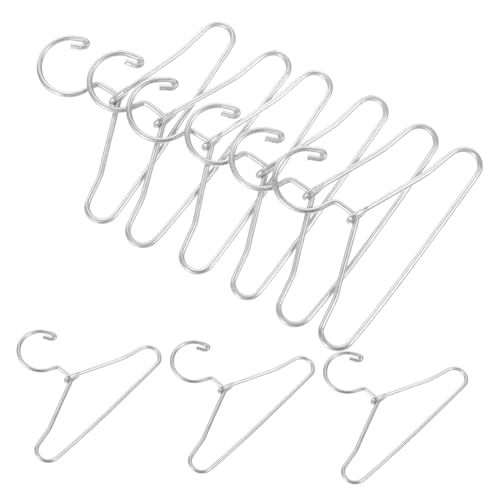 OFFIGAM 20 Stück Mini-aufhänger Miniatur-kleiderbügel Für Puppenkleidung Kleiderbügel Für Puppen Aus Metall Kleiderbügel Für Puppenröcke Mini-kleiderbügel Aus Metall Puppen Aufhänger Eisen von OFFIGAM