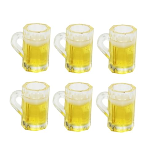 OFFIGAM 20 Stück Mini- hühner wohnaccessoires Modellbau-Zubehör Gelbe Biergläser Mini-Biergläser Zubehör für Kinderspielhäuser taschenmöbel Yellow von OFFIGAM