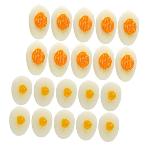 OFFIGAM 20 Stück Miniatur-eierspielzeug Spielzeuge Miniaturmodell Eines Gekochten Eies Miniatur-Ei-Ornamente Mini-halbei-Modell Kleines Ei Miniatur-Ei- Für Die Küche Mini Küchenei PVC von OFFIGAM