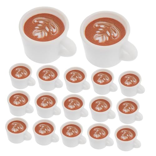 OFFIGAM 20 Stück Puppenhaus Kaffeetasse Teetasse Puppenhaus Miniaturtassen Kunsttasse Kaffee Puppenhaus Ornamente Mini Tasse Für Puppenhaus Puppen Lebensmittelzubehör DIY von OFFIGAM