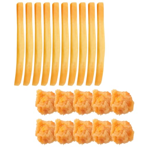 OFFIGAM 20 Stück Snack-Modell Pommes Frittes -bratpfanne Braten Spielzeugnahrung Gefälschtes Essen Küchenspielzeug Künstliche Requisiten Falsche Pommes-Frites-Dekoration Schnell PVC von OFFIGAM