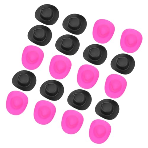 OFFIGAM 20 Stück Spielzeugpuppenhut Cowgirl Mini Plüsch Dolly doll Accessories Puppen Accessoires Puppenmodell Spielzeughut entzückende hüte kleine Hüte basteln Mall-Hut Plastik Rosy von OFFIGAM