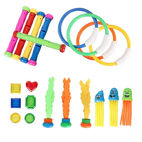 OFFIGAM 21Stücke Teiliges Tauchspielzeug für Schwimmende Tauchringe Tauchstöcke und Octopus Spielzeuge Zubehör für Anfänger im Zufällige Farben OFFIGAM 21Stücke Teiliges Tauchspielzeug für Schwimmende Tauchringe Tauchstöcke und Octopus Spielzeuge Zubehör für Anfänger im Zufällige Farben von OFFIGAM