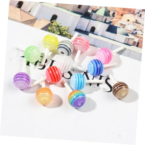 OFFIGAM 25 Stück Teiliges Mini Lutscher Bunte Mini Lollipops Realistische Spielzeuge Puppenhaus Deko Leicht und Robust für Kinderzimmer und Miniaturwelten Zufällige Farbe Zufällige Farbe von OFFIGAM