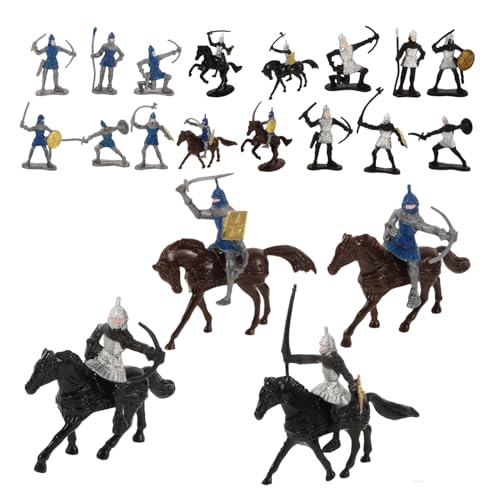 OFFIGAM 28 Stück Miniatur Soldaten Figuren Set Teiliges Set aus Mittelalterlichen Ritter und Pferdemodellen für Mikrolandschaften und Rollenspiele Kinderfreundliches Geruchloses Material OFFIGAM 28 Stück Miniatur Soldaten Figuren Set Teiliges Set aus Mittelalterlichen Ritter und Pferdemodellen für Mikrolandschaften und Rollenspiele Kinderfreundliches Geruchloses Material von OFFIGAM