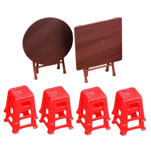 OFFIGAM 2Er Set Tisch/Stuhlmodell Deko Zubehör Mini Zubehör Miniatur Stühle Zum Basteln Möbel Miniatur Stühle Für Puppenhaus Mikro Landschaftshaus Miniatur Kunststoff von OFFIGAM