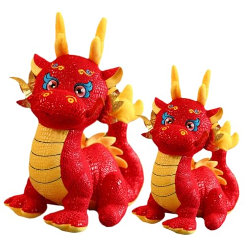OFFIGAM 2Stücke Drachen Gefüllte Drachenpuppen Im Chinesischen Stil des Chinesischen Neujahrs Drachen Maskottchen Für Festlichkeiten von OFFIGAM