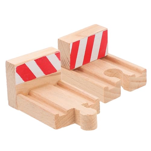 OFFIGAM 2Stücke Holz Gleiszubehör Für Haltegleis Für Zug Holz Schienenadapter Für Kreative Szenen Und Spielspaß von OFFIGAM