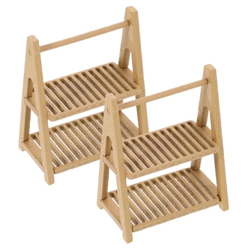 OFFIGAM 2Stücke Mini Holzregal Modell für Puppenhaus Dekoration Dekoratives Puppenmöbel Langlebig für Miniaturszenen und Kreative Spielwelten OFFIGAM 2Stücke Mini Holzregal Modell für Puppenhaus Dekoration Dekoratives Puppenmöbel Langlebig für Miniaturszenen und Kreative Spielwelten von OFFIGAM
