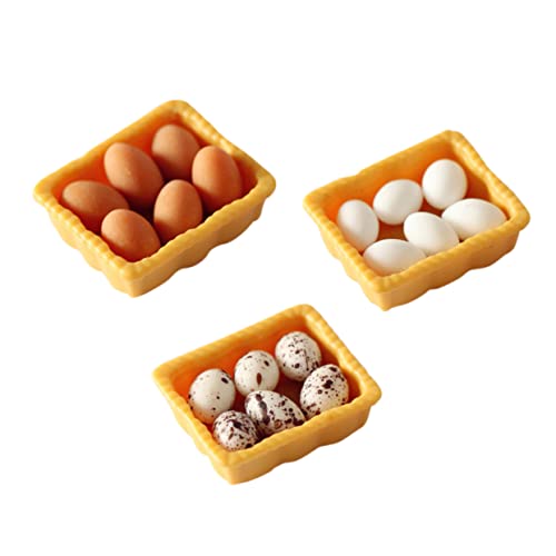 OFFIGAM 3 Sätze Mini verpackte Eier für kinderspielzeug Ruthe Miniatures + Toys Puppenstuben-Eier Miniatur-Eier Mini-Eier-Ornamente Mini-Ei- Harz von OFFIGAM