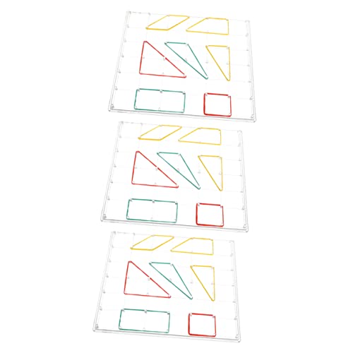 OFFIGAM 3 Sets Großstecktafeln Für Kinder Kunststoff Nagelbretter Vorschulische Mathematik Geometrie Spielzeug Pädagogisches Lernspielzeug von OFFIGAM