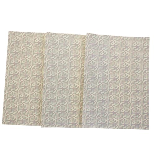 OFFIGAM 3 Stück Bodenaufkleber küchenboden bodenbelag küche Teppiche für Wohnzimmer Gefälschte Pflanzen Miniatur-Puppenhauszubehör Mini-Hausboden-Papieraufkleber selbstklebendes Papier von OFFIGAM