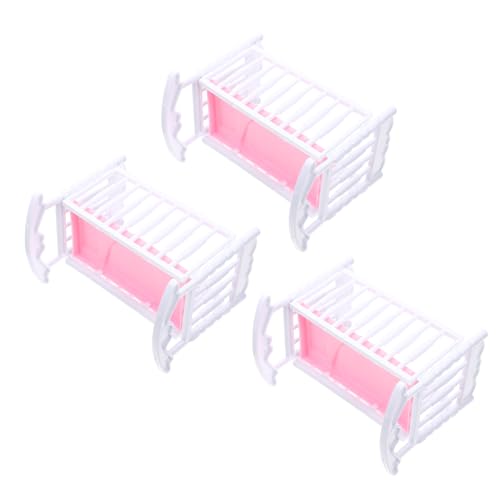 OFFIGAM 3 Stück Doll Shaker Zubehör puppenbett Puppenbettchen Puppenwiege Zubehör puppenbett Kinderpuppenwiege Modellspielzeug Puppenhauszubehör Kinderspielzeug Weiß von OFFIGAM