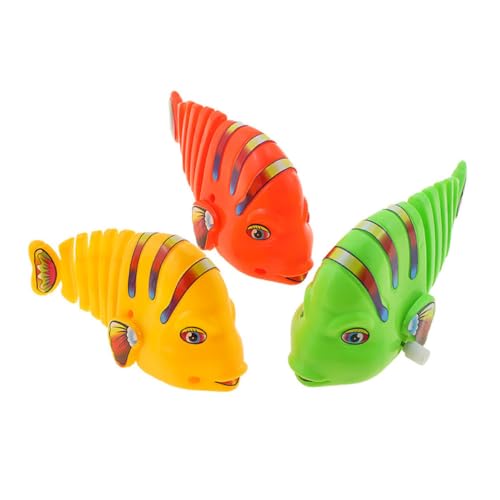 OFFIGAM 3 Stück Fisch schwingen zappeln Kinderspiele Halloween interaktives spielzeuge Desktop- zum Aufziehen Uhrwerk schwingender Cartoon-Fisch Plastik von OFFIGAM