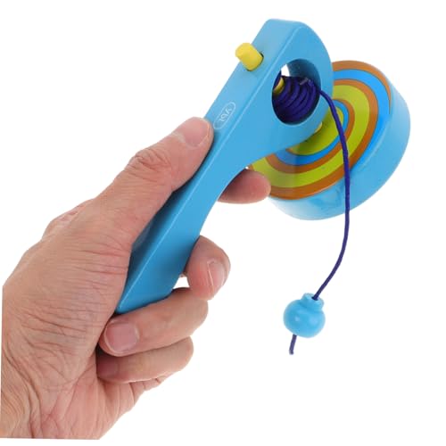 OFFIGAM 3 Stück Holz Gyroskop mit Griff und Zug Schnur Pädagogisches Farbenfrohes für Kleinkinder Koordination und Interaktion Zufällige Farbe Zufällige Farbe von OFFIGAM