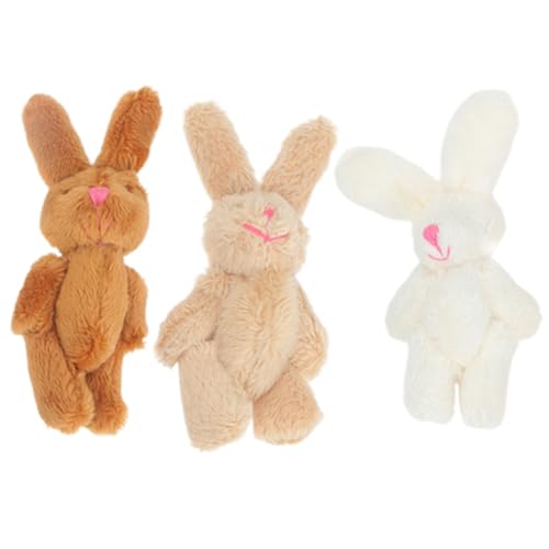 OFFIGAM 3 Stück Kuscheltier Pack Kaninchen Braun Hellbraun und Weiß DIY Dekoration für Kinderzimmer und Valentinstag Weiche Angenehme Materialien für Besseren Schlaf von OFFIGAM