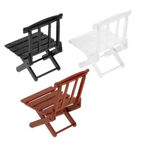 OFFIGAM 3stücke Miniature Strandstühle Faltbare Puppenhaus Deko Erhältlich Und Ergänzung Für Miniaturlandschaften Stabil Und Kinderfreundlich von OFFIGAM