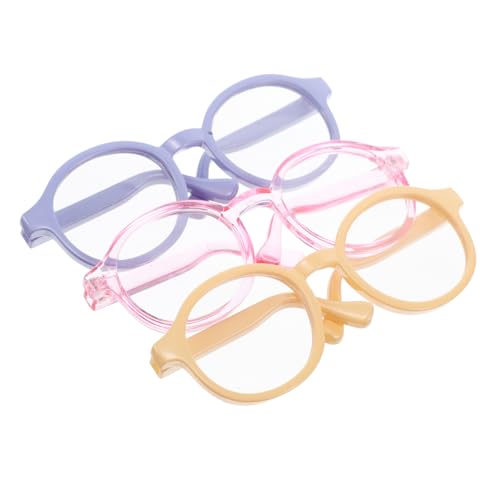 OFFIGAM 3 Stück Puppenbrillen Puppenbrillen Puppenbrillen Brillenzubehör Mini Puppenbrillen Neuheitsbrillen Puppen Anziehbrillen Festbrillen Puppen Bastelbedarf Kunststoff von OFFIGAM