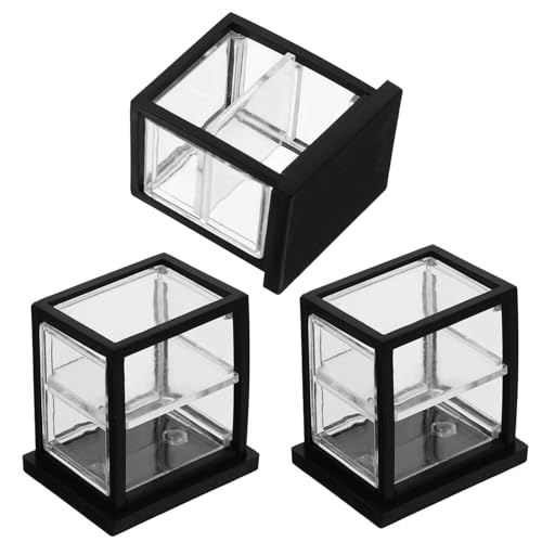 OFFIGAM 3 Teilige Puppenhaus Vitrine Dekorationen Miniaturen Niedliche Schließfach Vitrine Puppenständer Set Teppich Puppenhaus Tapete Puppen Puppendosen Kuchenüberraschung von OFFIGAM
