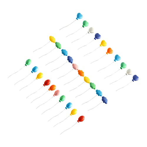 OFFIGAM 30 Stück Bunte Luftballons Würfel Simulation Luftballons-Modell Ornament Für Minihaus Ballon Holen Mini- - Miniaturornament Helium Mini-Ballon- Plastik von OFFIGAM