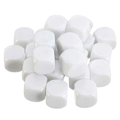 OFFIGAM Leere Würfel – 30 Stück 16 Mm Standard-spielwürfel – Große Leere Würfel Mit Glänzenden Seiten – Lustige Würfel Für Spiele – Weißes Acrylmaterial von OFFIGAM