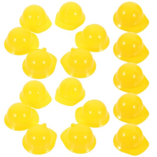 OFFIGAM 30 Stück Miniatur Bauhelme Kreative Sicherheitshelme für Puppen Haustiere und Modellbau Gelb für Rollenspiele Dekoration von OFFIGAM