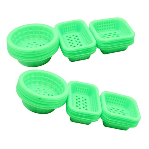 OFFIGAM 30 Stück Miniatur-Lebensmittel- Und Spielzeugkorb Bausatz Deckenkorb Kleiner Wäschekorb Puppe Weiden Häuser Körbe Kasse Dekoratives Korbmodell Lustige Korbdekoration Green Abs von OFFIGAM