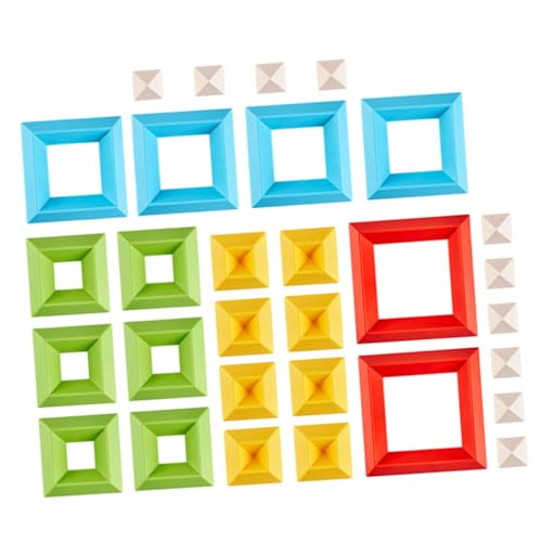 OFFIGAM 30 Stück Teiliges Set Geometrische Bauklötze aus Hochwertigem für Kleinkinder Lernspielzeug für Frühkindliche Bildung Fördert Kreativität und Feinmotorik von OFFIGAM