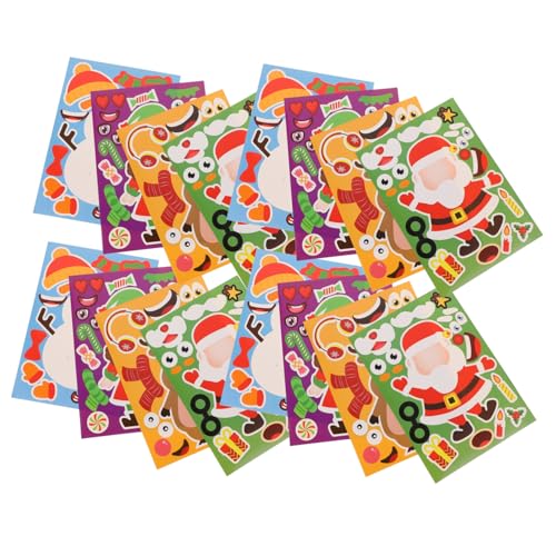 OFFIGAM 32 Blatt Puzzle-Aufkleber für kinderpuzzle Puzzle weichnachts rätsel für Weihnachts geldgeschenke schneemann DIY Aufkleber Schneemann-Sankt-Aufkleber von OFFIGAM