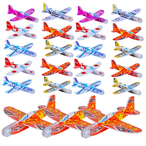 OFFIGAM 32 Stück Flugzeuge für Leicht Mini gleiten Ebene klein kindergeburtstags mitgebsel Flugzeug modellbausatz schäumt Flugzeugsegelflugzeuge Flugzeug-Gastgeschenke Eva von OFFIGAM