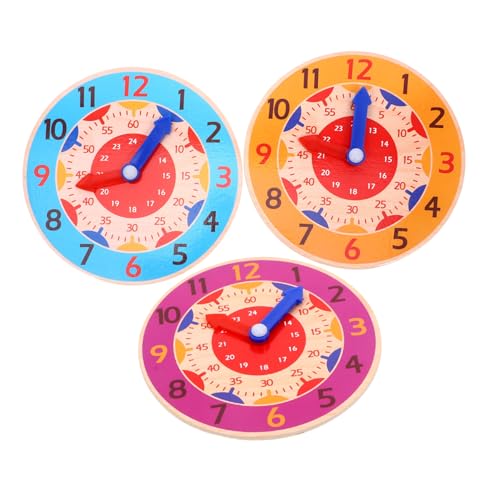 OFFIGAM 3Stücke Teiliges Holzspielzeug Lernuhr für Kleinkinder Farbenfrohe Uhr für Zahlenbildung Fördert Kommunikation und Logisches für Interaktive Lernmomente OFFIGAM 3Stücke Teiliges Holzspielzeug Lernuhr für Kleinkinder Farbenfrohe Uhr für Zahlenbildung Fördert Kommunikation und Logisches für Interaktive Lernmomente von OFFIGAM