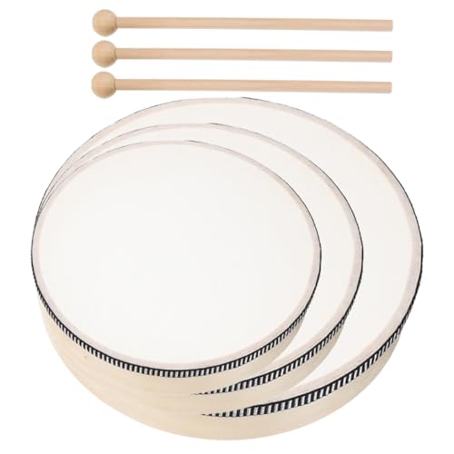 OFFIGAM 3Stücke Teiliges Tamburin aus Holz Handtrommeln für Erwachsene Professionelles Percussion Instrument zur Musikförderung und Rhythmusentwicklung OFFIGAM 3Stücke Teiliges Tamburin aus Holz Handtrommeln für Erwachsene Professionelles Percussion Instrument zur Musikförderung und Rhythmusentwicklung von OFFIGAM