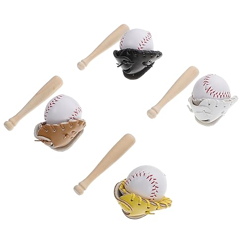 OFFIGAM 4 Sätze Baseball-Modell Schlüsselanhänger Für Baseballanzüge Mini-baseballanzug-Modelle Materialien Für Schlüsselanhänger Selber Machen Anhänger Aus Holz Für Baseballanzüge Leder von OFFIGAM