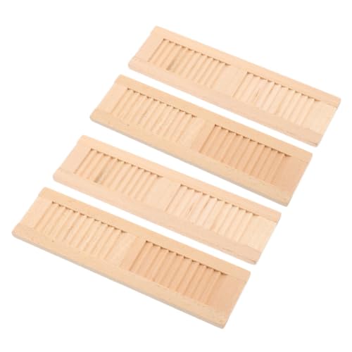 OFFIGAM 4 Stück Fenster Jalousien Pack für Puppenhaus Deko Hochwertige Holzblenden für Miniaturmöbel für Kreative Gestaltung von Dollhouse Szenen OFFIGAM 4 Stück Fenster Jalousien Pack für Puppenhaus Deko Hochwertige Holzblenden für Miniaturmöbel für Kreative Gestaltung von Dollhouse Szenen von OFFIGAM