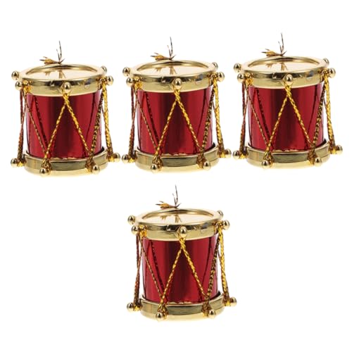 OFFIGAM 4 Stück Gefälschtes Trommelornament Mini-instrumentenverzierung Mini-trommelmodell Mikrolandschaftsmodelle Mini-hausverzierung Mini-musikinstrumentenmodell Kleine Hausdekoration Pp von OFFIGAM