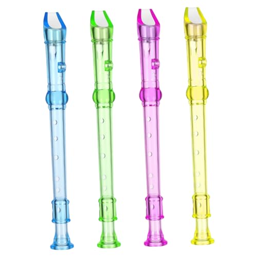 OFFIGAM 4 Stück Mini Klarinette für Transparentes Musikspielzeug im Pack Zufällige Farben für Anfänger Handkoordination Zufällige Farbe Zufällige Farbe von OFFIGAM