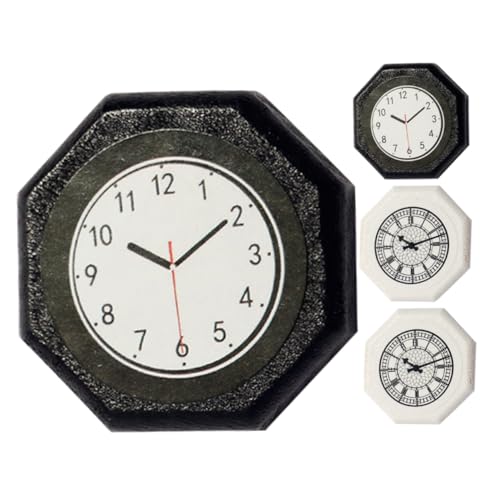 OFFIGAM 4 Stück Mini-Uhr Puppenhaus Miniatur Bausatz Selber Machen Mini-feen Puppenhausbeleuchtung Miniaturen Miniküche Mini-Essen Miniaturküche Mini- Puppenhauszubehör Spielzeughaus von OFFIGAM