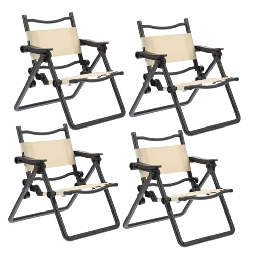 OFFIGAM 4 Stück Mini-klappstuhl Handyhalter Hochstuhl Puppe Telefonständer Für Schreibtisch Unterlage Miniatur-stuhlmodell Träger Kindersitz Windeln Kissen Zubehör Bausatz Auto von OFFIGAM