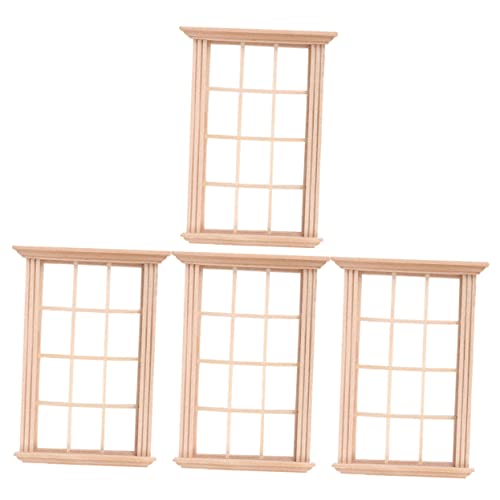 OFFIGAM 4 Stück Miniatur Fenster Modelle für Puppenhäuser Holzrahmen Zubehör für DIY Mini Haus Dekorationen für Kreative Spielideen und Kinderhände OFFIGAM 4 Stück Miniatur Fenster Modelle für Puppenhäuser Holzrahmen Zubehör für DIY Mini Haus Dekorationen für Kreative Spielideen und Kinderhände von OFFIGAM