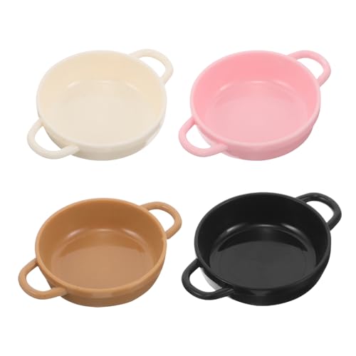 OFFIGAM 4 Stück Miniatur Schalen für Puppenhaus Bunte Mini Schalen für Zubehör für Puppenhausküche Kreative Tischdekorationen und Braun von OFFIGAM