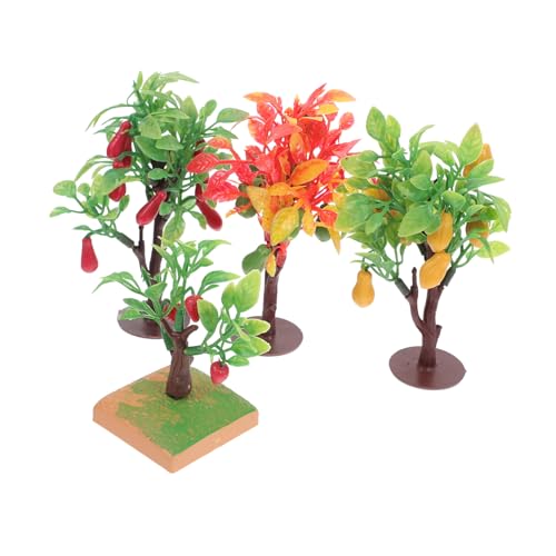 OFFIGAM 4 Stück Obstbaum-sandtisch Kleiner Baumschmuck Miniaturbäume Simulationsanlagenmodell Miniatur-spielzeugbäume Obstbaum-Modell Gefälschter Baum Baumbaumodell Modellbäume von OFFIGAM