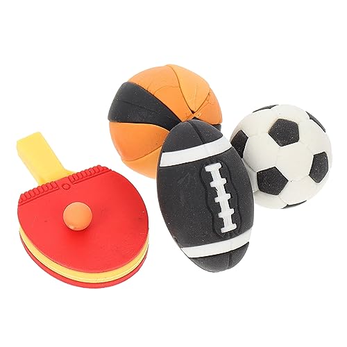OFFIGAM 4 Stück Simulationskugelmodell Mini-Rugby-Modell Miniatur-fußballmodell Desktop - Mini-fußball-dekore Mini-hausdekoration Puppenhauslieferungen Puppenhausverzierungen Gummi von OFFIGAM