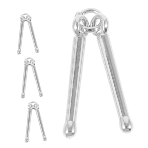 OFFIGAM 4 Stück Trommelstock-Anhänger Musik bezaubert Musiknote Charme Musik Perlen Anhänger für Musikinstrumente Schlagzeug-Halskette Musiknoten-Anhänger Zinklegierung Silver von OFFIGAM