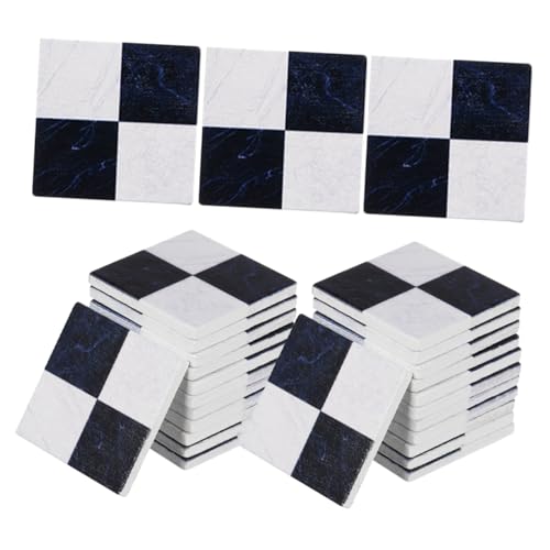 OFFIGAM 45stücke Teiliges Holz-Checkerboard Bodenbelag Für Puppenhaus Miniaturmöbel Zubehör Geometrische Fliesen Für Kreatives Basteln Sicher Für Junge Mädchen-DIY Deko von OFFIGAM