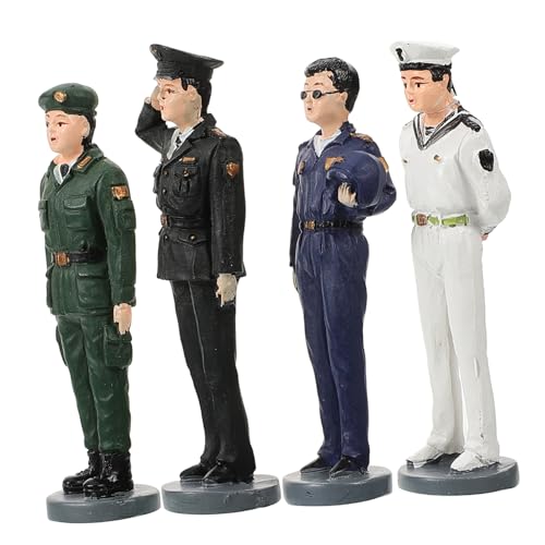 OFFIGAM 4Er Set Sandtischfiguren für spielzeugsoldaten Soldatenfiguren Minis Modellmaterial Bauen scheibengardinen Miniatur-Soldatenspielzeug Miniatursoldatenmodelle Harz von OFFIGAM