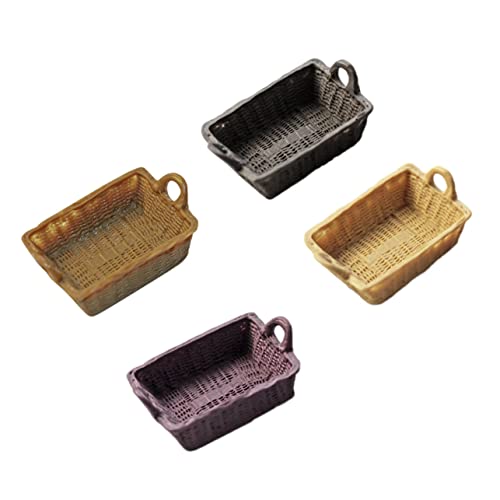 OFFIGAM 4Stücke Mini Harz Körbe für Puppenhaus Dekoration Kleine Aufbewahrungskörbe für Modelle und Kreative Gestaltung von OFFIGAM